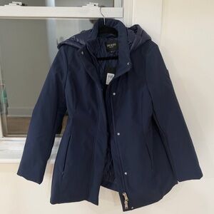 Navy Guess Blue Hooded Puffer Jacket – Slim Fit Winter Coat